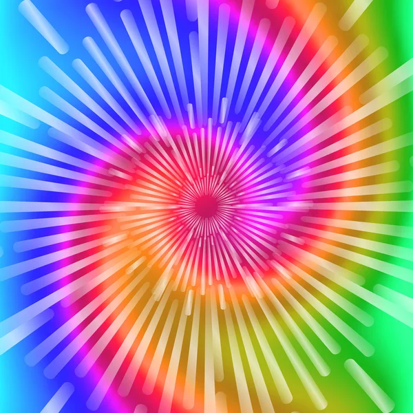 Tie Dye Colors. Linda ilustração vetorial espiral realística tie-dye — Vetor de Stock