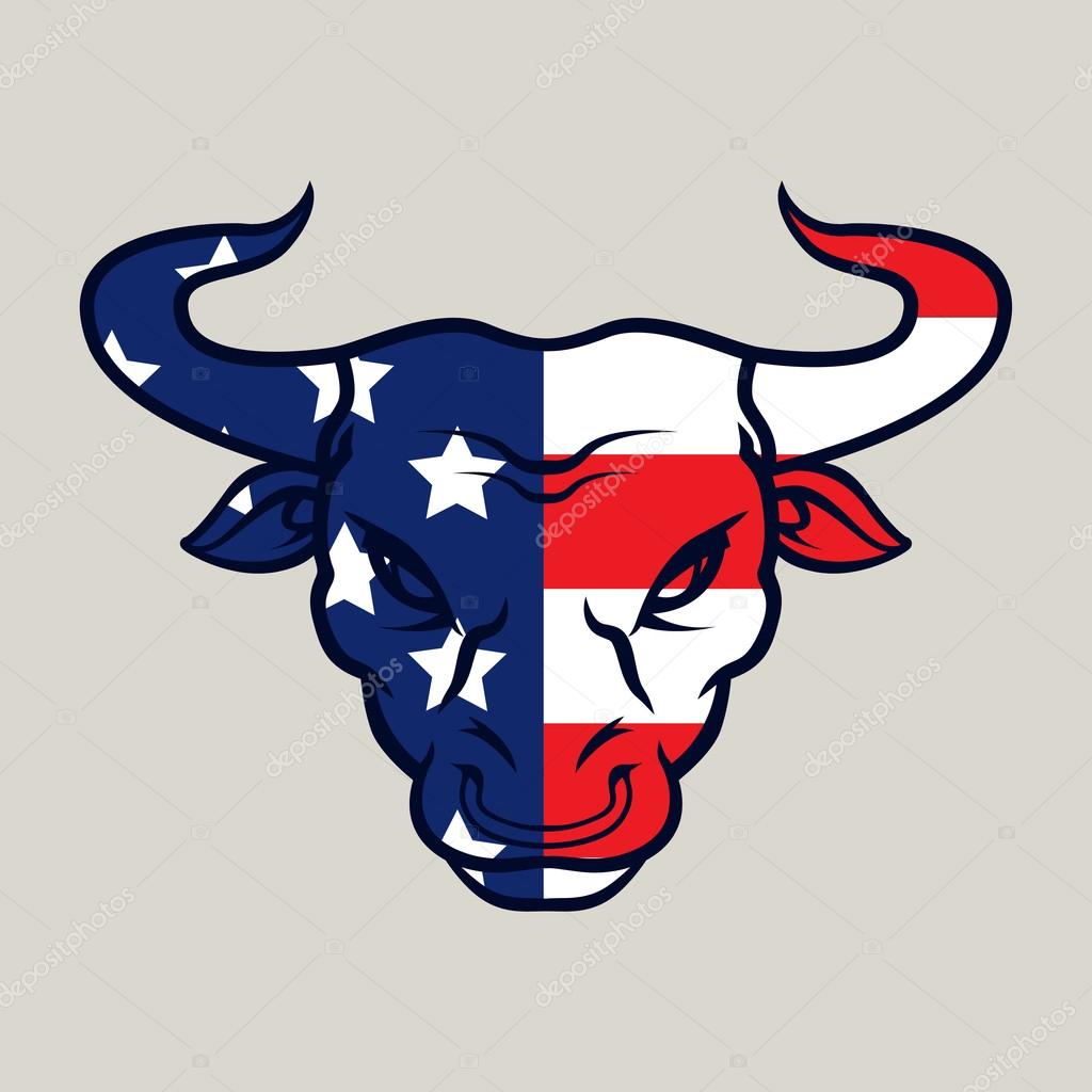 Angry bull logo symbol on a light background.