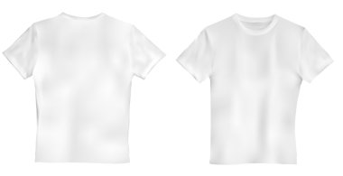 Beyaz erkekler hafif bir arka plan üzerinde izole T-shirt vektör çizim