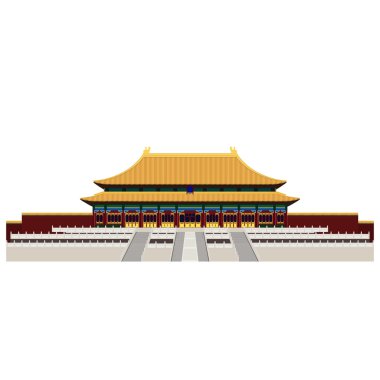 Forbidden City. Gate of Heavenly Peace. Tiananmen Square. Beijing. Trendy illustration, Flat art style. clipart