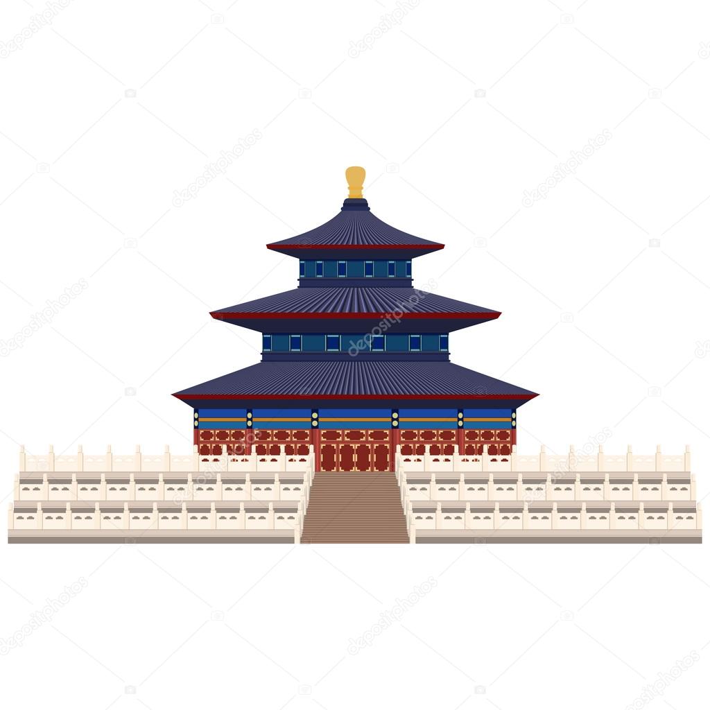 Image vectorielle Temple du Ciel à Pékin en Chine. Plat dessin animé style  vue historique showplace attraction site web vectoriel illustration par  ©MightyRabittCrew - 121435642, image size:1024x1024