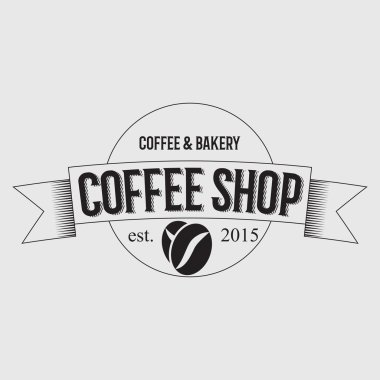 Coffee Shop Logo tasarım öğesi Vintage tarzı logo, etiket, rozet ve diğer için. Kupası retro vektör çizim.