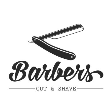 vintage tarzı saç salonu vektör Etiketler. Saç kesme güzellik ve Kuaför Salonu. Beyaz arka plan üzerinde izole vintage logo.