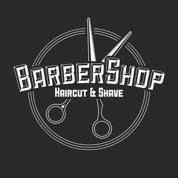 Cabeleireiro rótulos vetoriais em estilo vintage. Cabelo cortado beleza e barbearia. Logotipo vintage isolado no fundo escuro . —  Vetores de Stock