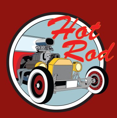 Hot rod VINTAGE poster. Vektör