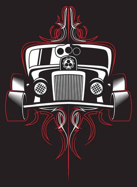 Hot rod. Retro auto. Pinstripes. vector — Stockvector