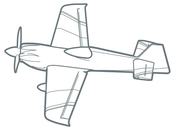 Vector outline sport plane. — Stock Vector