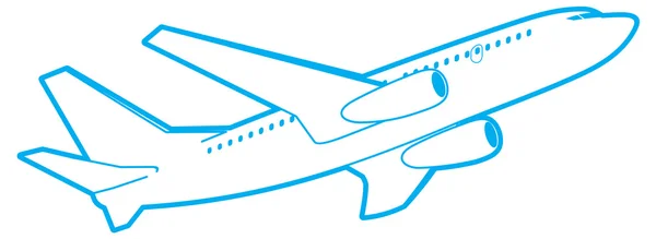 Vector outline passenger plane, bottom view. — Stock Vector