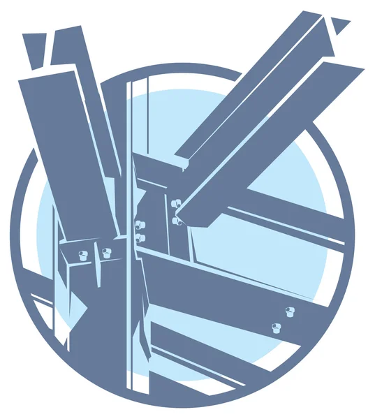 Vetor ícone de estrutura de metal de construção — Vetor de Stock