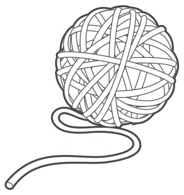 ball of yarn vector outline clipart