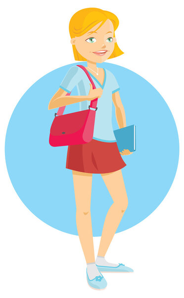 Симпатичная студентка-подросток
