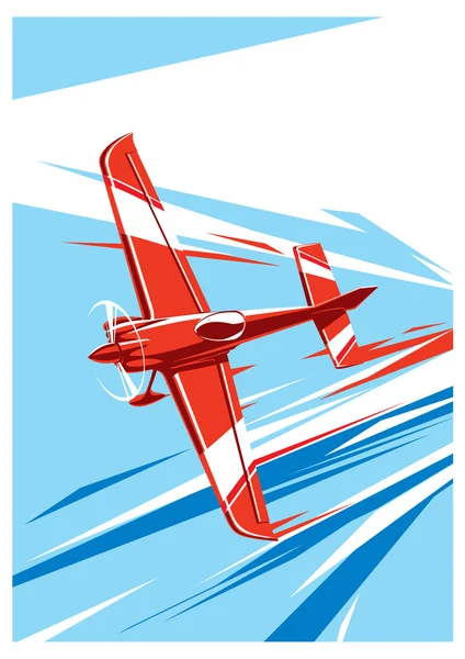 Vector sport plane in fly. — Stock Vector