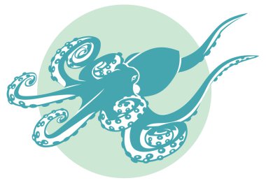 Vektör ahtapot iki renk.