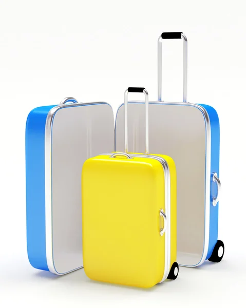 Travel suitcases open and closed — Stock Photo, Image