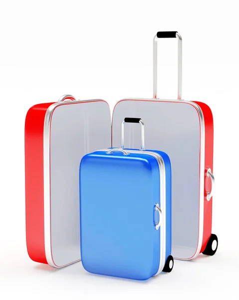 Travel suitcases open and closed — Stock Photo, Image