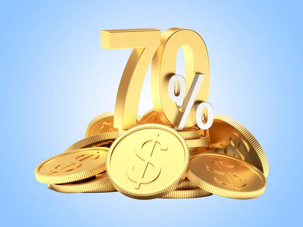 70 százalék kedvezményt egy halom aranyat a kék — Stock Fotó