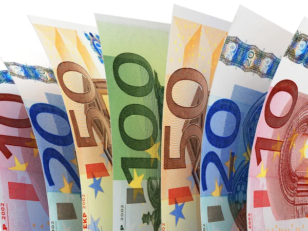 Євро рахунки з різних конфесій — стокове фото