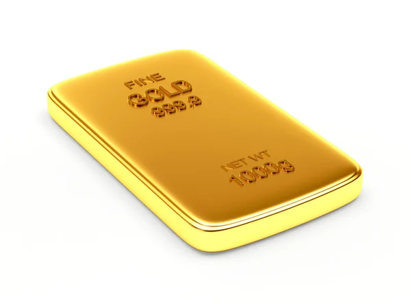 Banking konceptet. Platt golden bar — Stockfoto