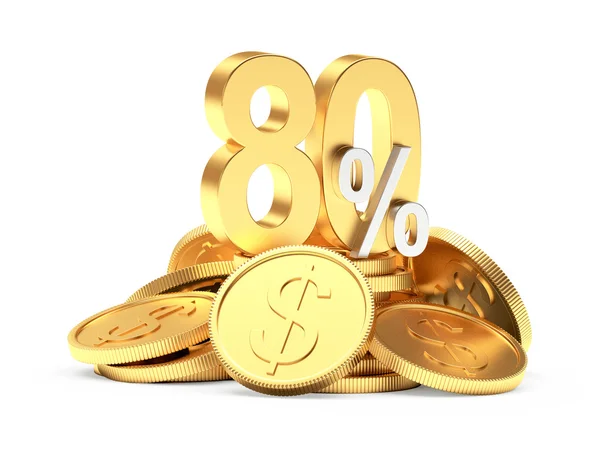 80 százalék kedvezményt egy halom fehér aranyat — Stock Fotó