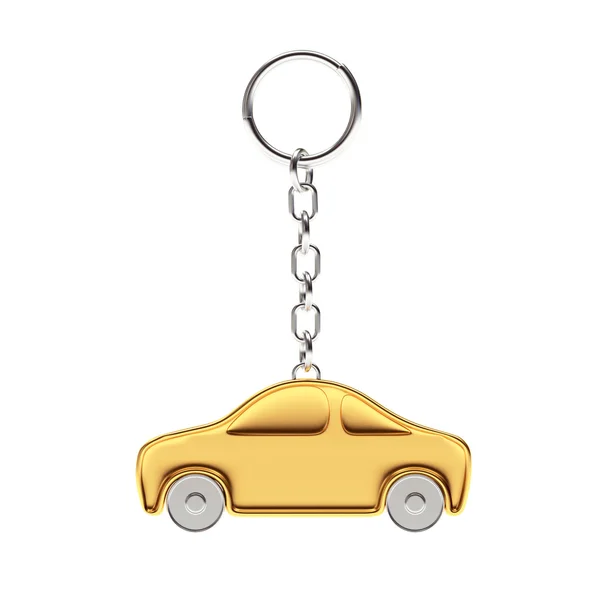Złoty breloczek w postaci samochodu — Zdjęcie stockowe