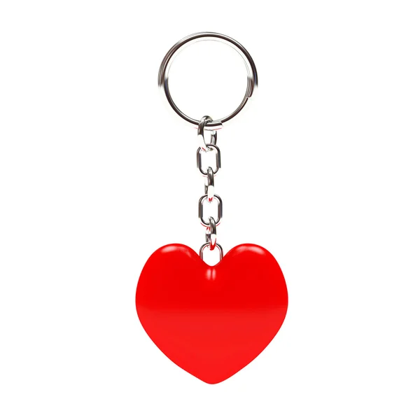 关键链形式的一颗红色的心 — 图库照片
