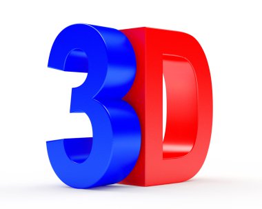 Beyaz renkli 3d işareti 