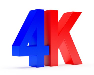 4k renkli sembol simge yüksek çözünürlüklü dijital televizyon beyaz  