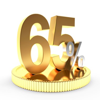 altın sikke üzerinde beyaz yüzde 65'i indirim