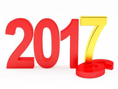 2017 yeni yıl kavramı. 2016 için 2017 izole üzerinde beyaz arka plan değişti. 