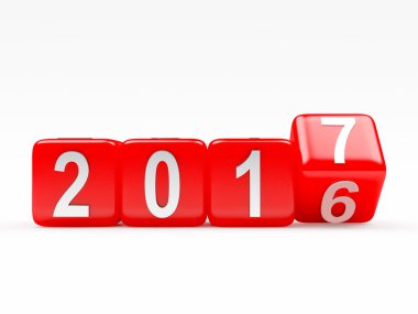 Kırmızı beyaz 2017 2016 değiştirme cubes 