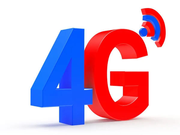 4G cellulare senza fili comunicazione colorato simbolo sul bianco — Foto Stock