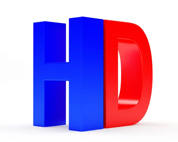 Ícone de TV HD colorido isolado no branco — Fotografia de Stock