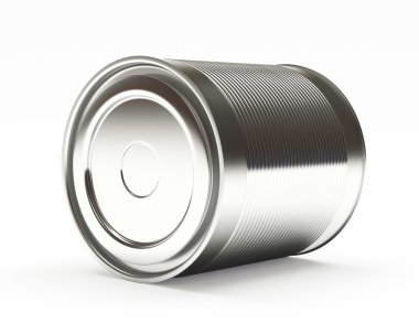 Metal teneke beyaz üzerine izole