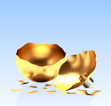 Boş kırık altın Noel Top mavi