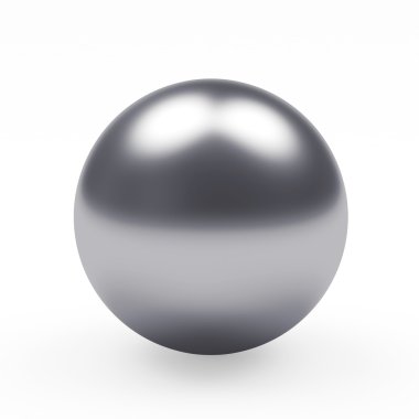 Gümüş metal küre üzerinde beyaz 