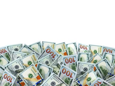 Yüz dolar faturaları metin için yer ile yığını.