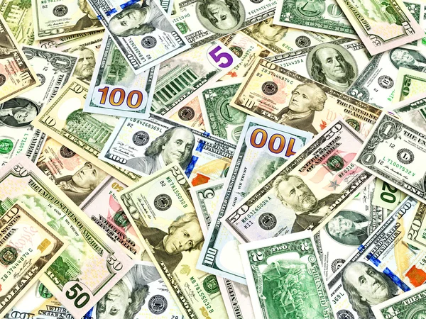 Högen av dollarn räkningar abstrakt bakgrund. — Stockfoto