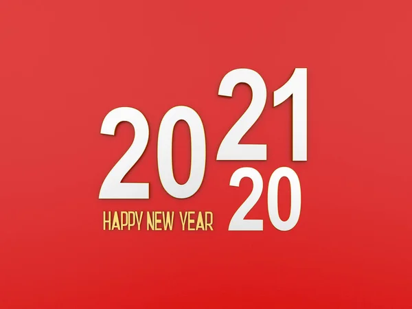 2021 Och 2020 Nyår Röd Bakgrund Illustration — Stockfoto