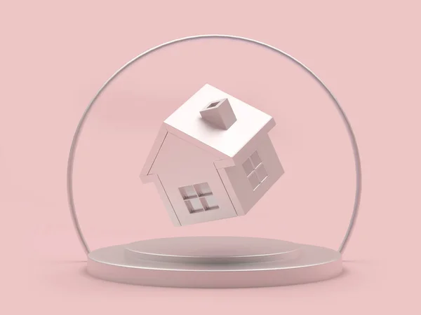 House Icon Stand Pink Illustration — Stock Photo, Image