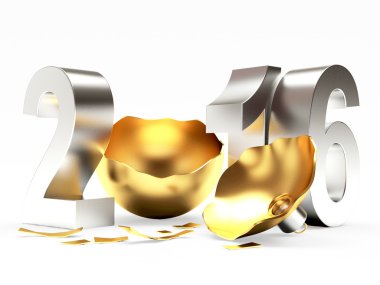 2016 yıl ve kırık Noel top