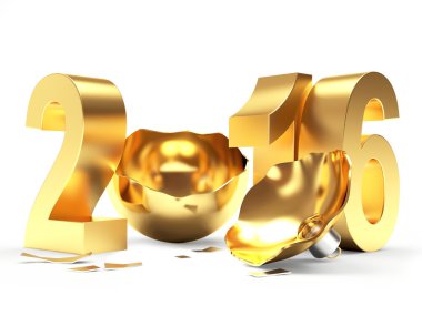 2016 yıl ve kırık Noel top