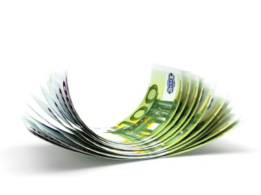 Euro banknot üzerinde beyaz