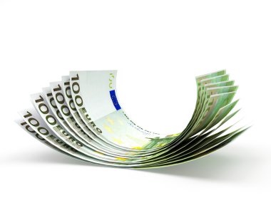 Euro banknot üzerinde beyaz