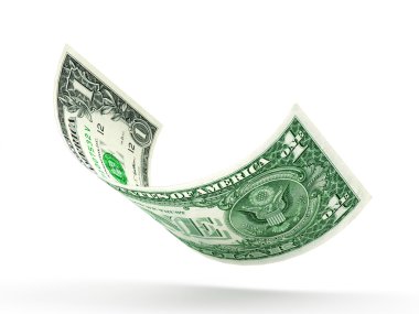 Doları banknot üzerinde beyaz