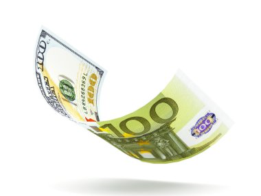 Euro banknot üzerinde beyaz
