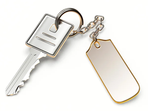 Schlüssel mit leerem Etikett — Stockfoto