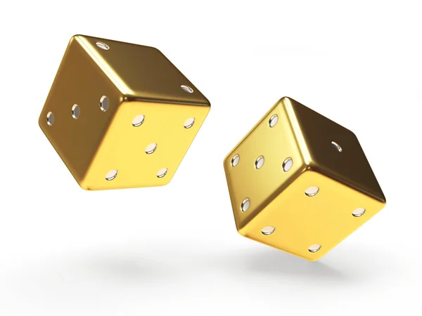 Dados de oro cubos — Foto de Stock