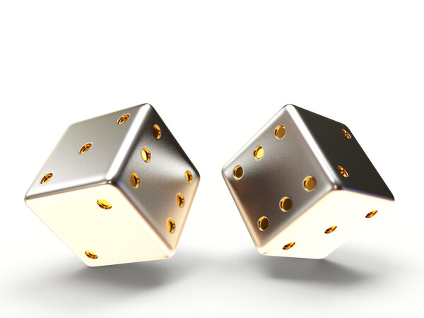 silver dice cubes