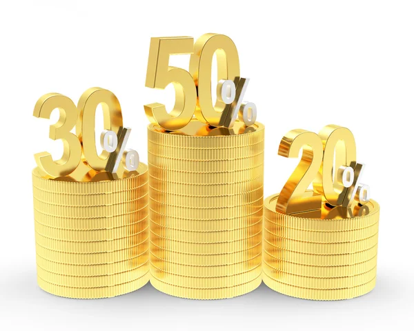 Arany érmék, kedvezmények — Stock Fotó