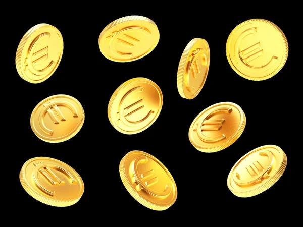 Moedas de ouro em queda — Fotografia de Stock